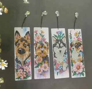 Diamond Painting Lesezeichen Set Hunde